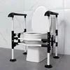 Elderly Toilet Seat with Handrails - Punch-Free Safety Bracket, Power-Assisted Up Railings, Strong Load Bearing for Stability 2