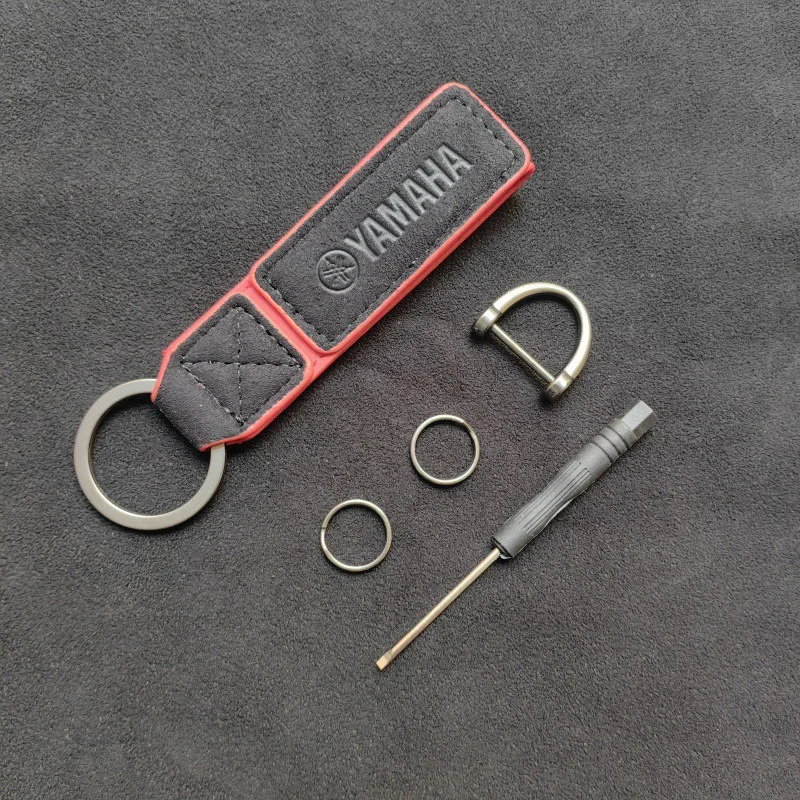 Motorcycle keychain suede leather both colors