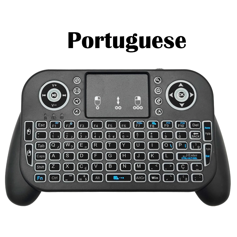 Compact Bluetooth Touchpad Keyboard with Backlit Air Mouse Remote Control