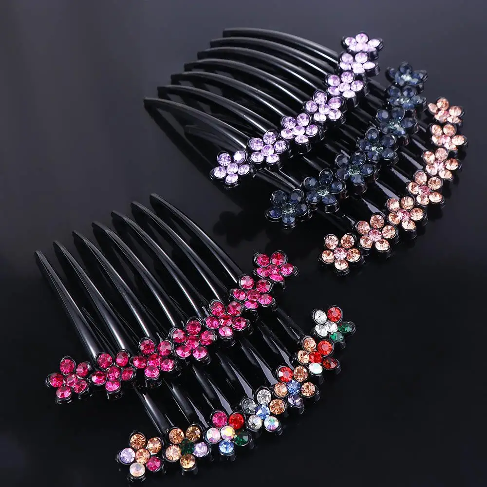 Vintage Elegant Rhinestones Mother Gift Hairpins For Girls Crystal Hair Clips Women Hair Comb Mother Headwear Korean Barrettes
