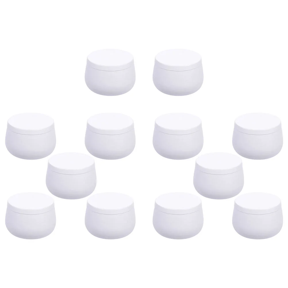 

Belly Storage Jar Candies Boxes Tinplate Canisters Round Sealed Cans White Candlesticks