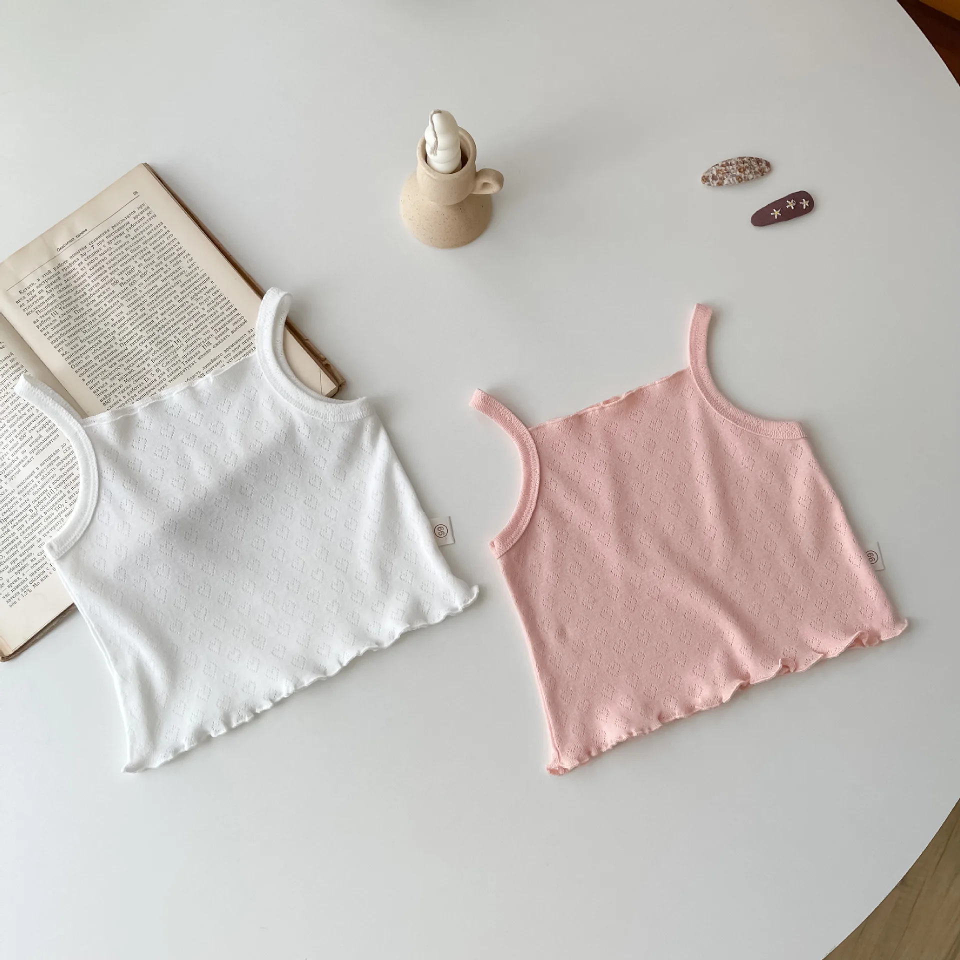 Summer Kid Camisole Newborn Hollow Out Love Vest Girl Baby Thin Solid Casual Tops Waistcoat Infant Cotton Suspenders Shirt for kids t shirts