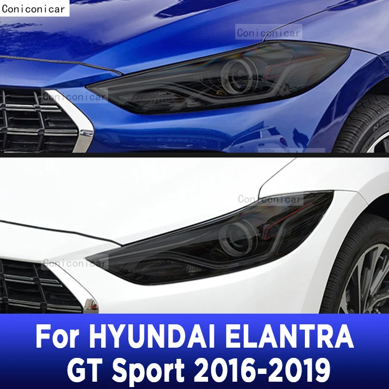 

For HYUNDAI ELANTRA GT Sport 2019 Car Exterior Headlight Anti-scratch Front Lamp Tint TPU Protective Film Repair Accessories