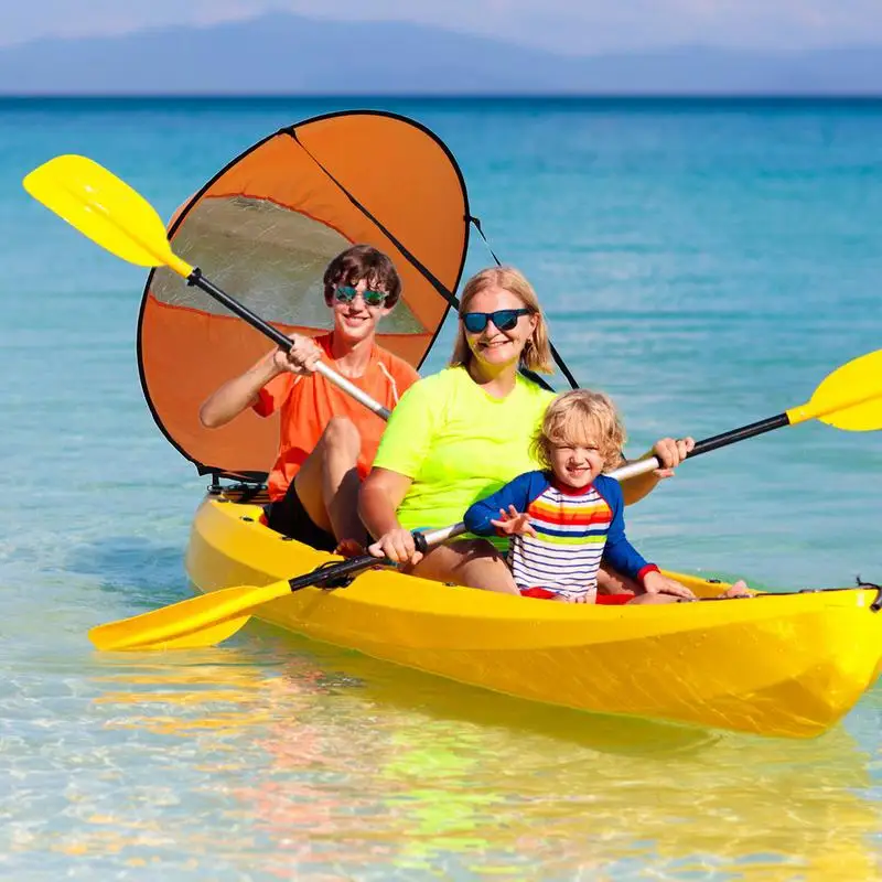 Foldable Kayak Wind Sail With Clear Window - Portable Downwind Sail For Inflatable Boats & Canoes