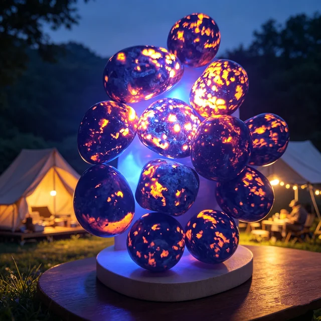 Pierre de Yooperlite brute naturelle, pierre de flamme en cristal, pierre de roche fluorescente ultraviolette (UV), décoration de la maison, minéral de guérison 1