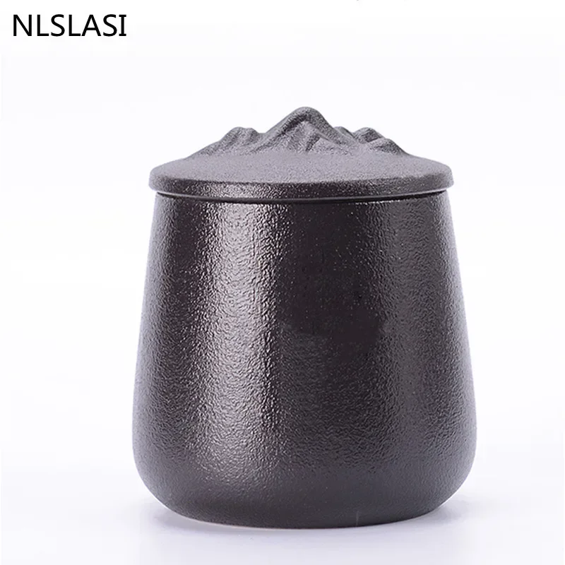Tea tin box tea canister Ceramics tea jar Tieguanyin containers travel tea bag storage box portable stoneware caddy kitchen coffee spice canister
