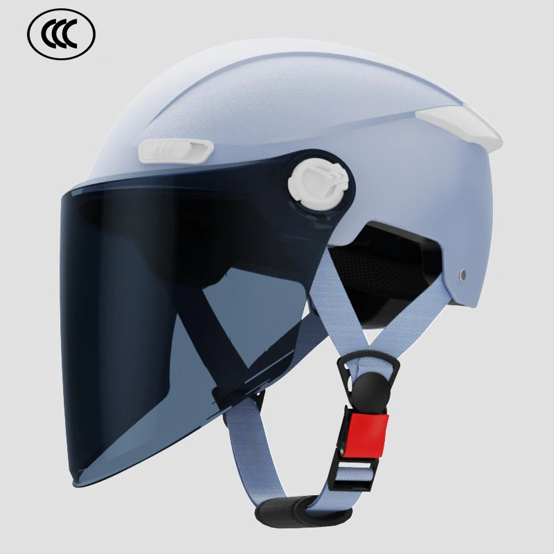 thumbnail image 1 of Casco de seguridad unisex para motocicleta, con una sola lente desmontable, anticaídas y duradero, 1 of 5