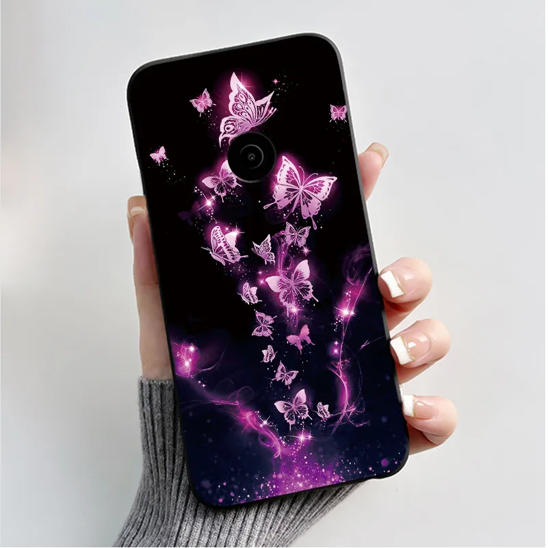 Cute Flower Cartoon Soft Silicone Phone Case – Black Printed Shell Cover
