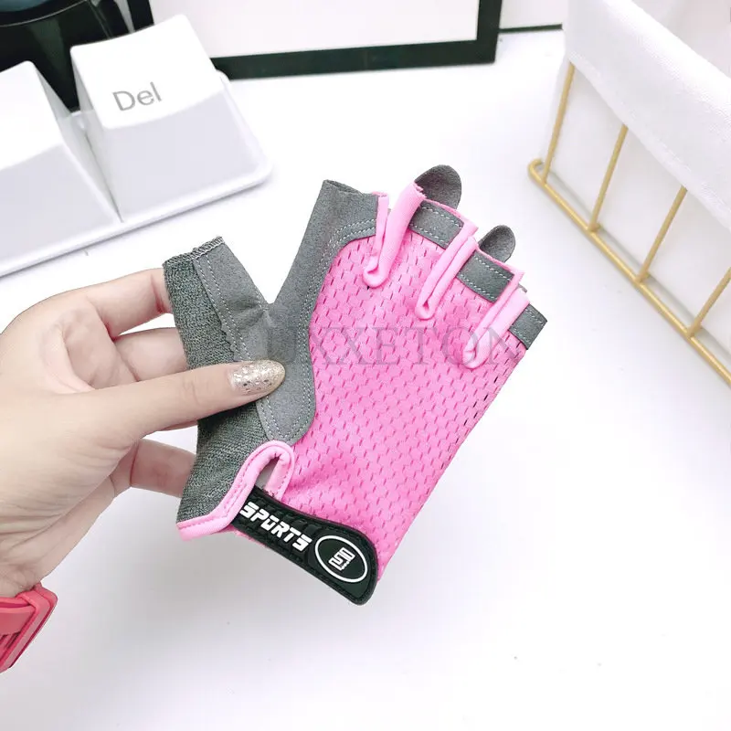 Children's Gloves Half Finger Outdoor Sports Kids Cycling Boys Girls Protection Antislip Breathable Thin Spring Summer Gloves
