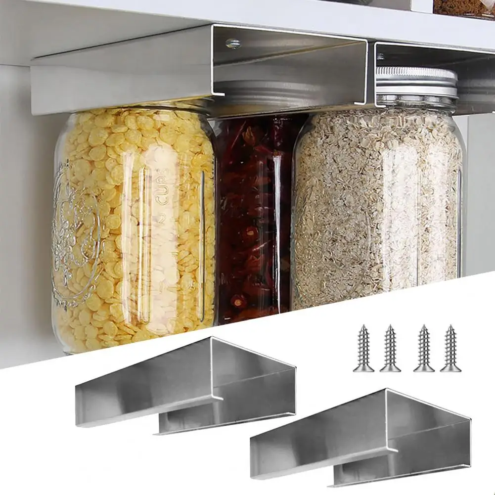 Kitchen Space Optimization Space-saving Kitchen Mason Jar Organizer under Cabinet Canning Rack for Food Storage