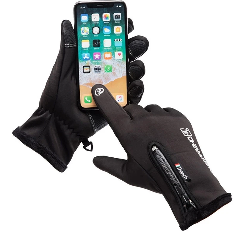 Winter Men Women Plus Velvet Warm Windproof Touch Screen Skiing Mitten Outdoor Sport Fitness Non-slip Bike Cycling Glove C57