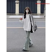 Autumn Winter New Style Loose Fit round Neck Patchwork Sweatshirt Composite Mulberry Silk Cotton Unisex Comfortable Hoodie