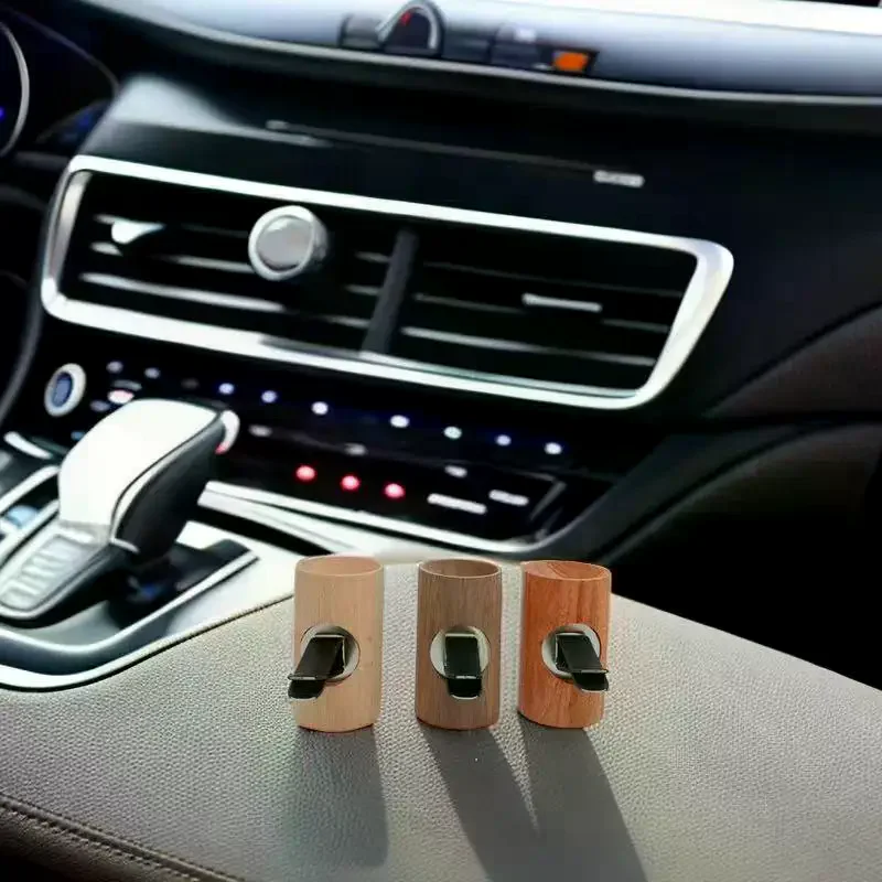 Spherical Wooden Car Essential Oil Diffuser Car Aromatherapy Clip Car Air Freshener Auto Decoration