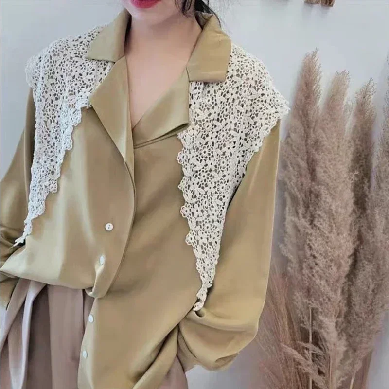 Women Shrugs Lace Hollow Out Female Summer Casual All-match Shawls Simple Scarf-collar Sleeveless Knitted Tops Korean Style Chic 3