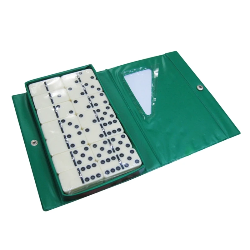 

A9LD 28 Pcs Portable Square Dominoes Board Game with Case Travel Funny Table Game Dominoes Toy for Family Kids Durable
