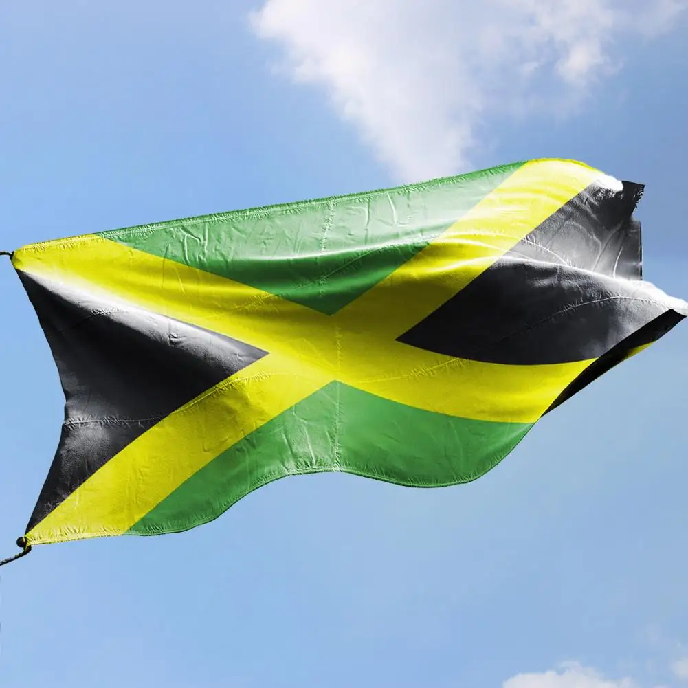 

Vibrant Colors National Flag Jamaica National Flag Double-sided for Indoor Outdoor Garden Decoration Fade Proof Wrinkle Free