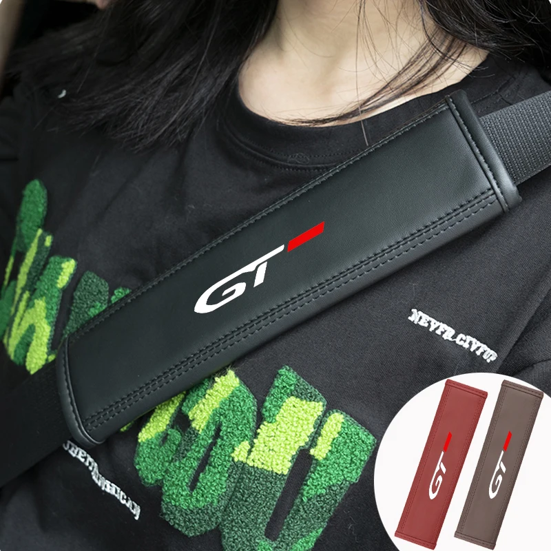 

2pcs Car Seat Belt Shoulder Protector Cover For Peugeot GT 5008 4008 3008 2008 308 Leather Breathable Auto Interior Accessories