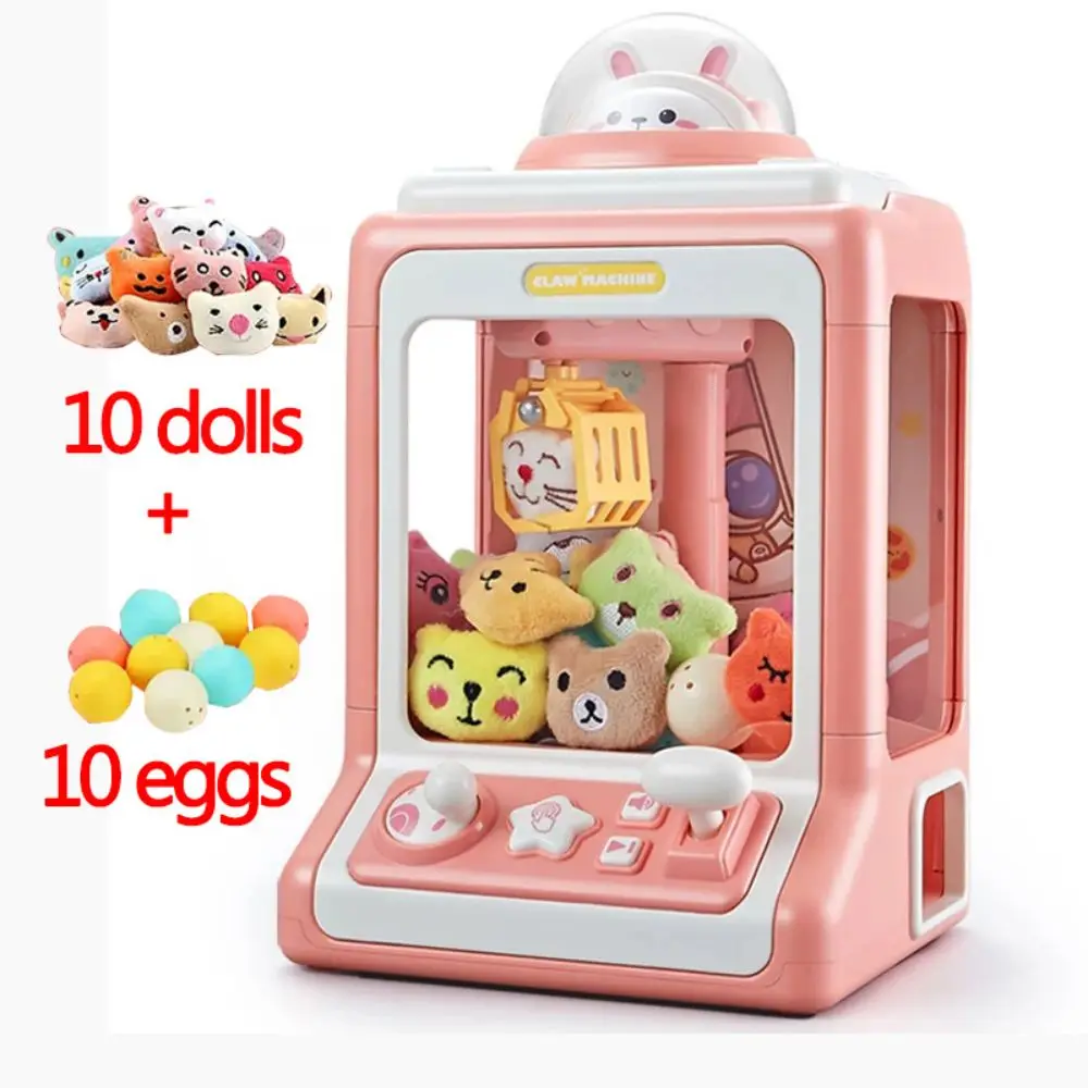 Automatic Doll Machine Toy for Kids Mini Cartoon Coin Operated Play Game Claw Crane Machines with Light Music Children Toy Gifts 2