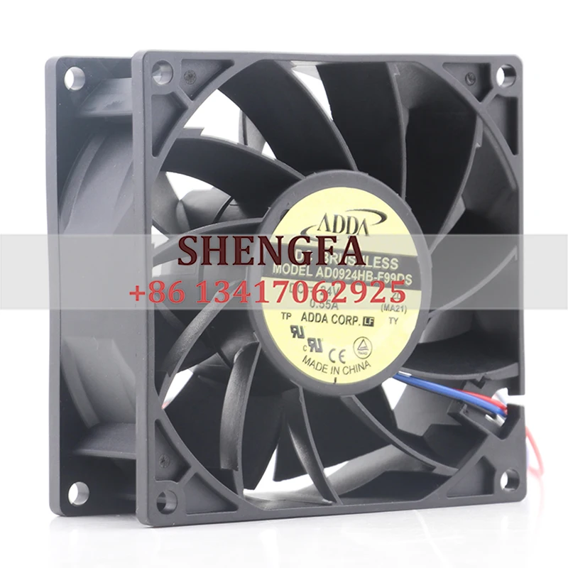 ADDA 오리지널 AD0924HB-F99DS 냉각 선풍기, 3 와이어 감지, DC24V 0.55A, 9cm, 92x92x38mm, 9238, 9cm