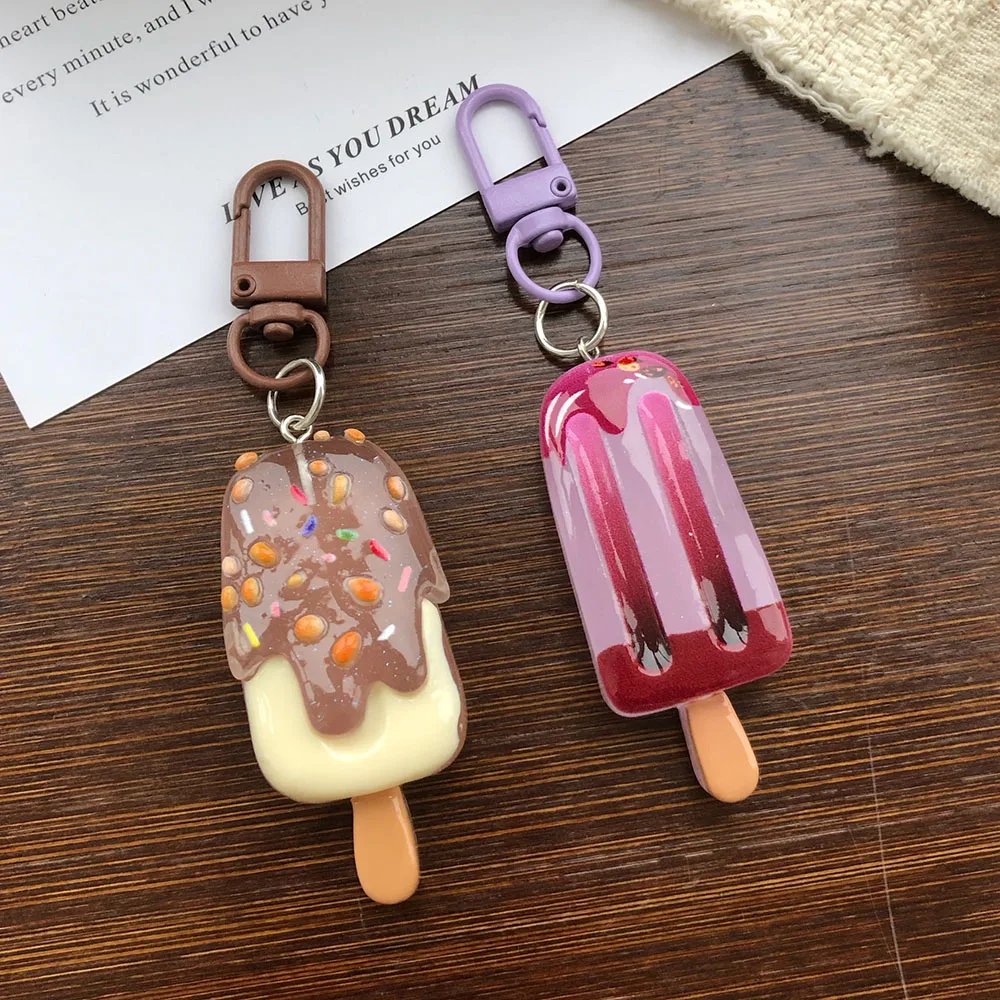 Exquisite Dopamine Sweet Fun Ice Cream Keychain – Fashionable Handbag Chain Accessory Gift