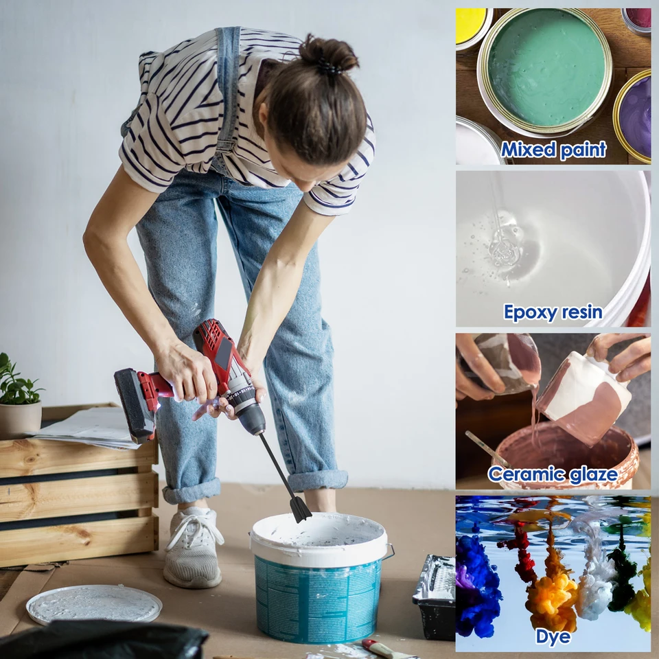 Pala Per Miscelare Vernici E Resine - Agitatore Per Trapano, 300 Mm, Perfetta Per Epossidiche E Lattice - Foto 4