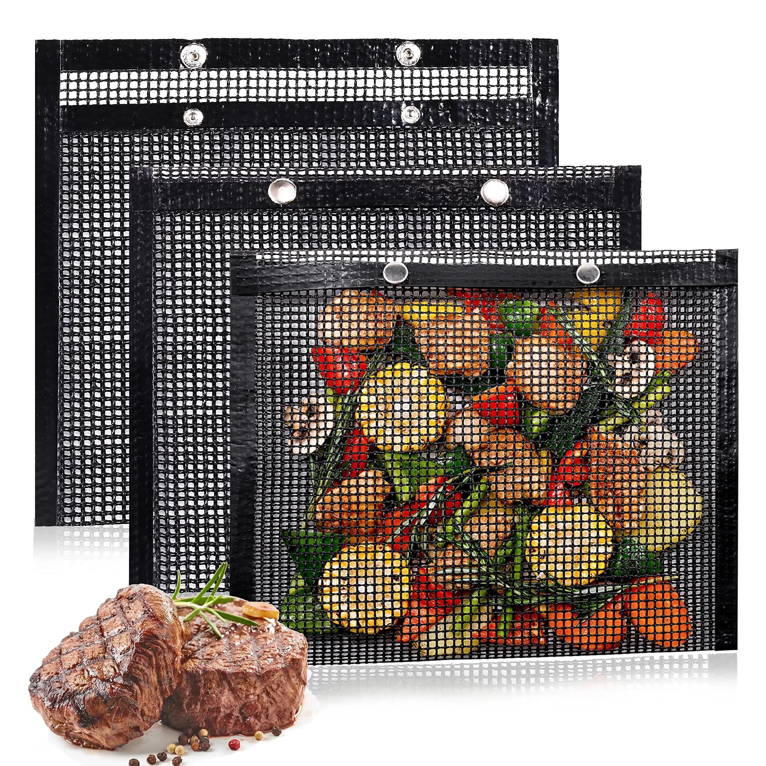 

BBQ Mesh Grill Bags for Outdoor Grill Reusable,Barbecue for Charcoal Gas Electric Smokers for Cooking Vegetable Kitchen Tools