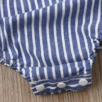 Baby Rompers Sets Summer Newborn Baby Clothes For Girls Sleeveless Stripe Print Jumpsuit Casual Headdress Baby Clothing Outfits 5