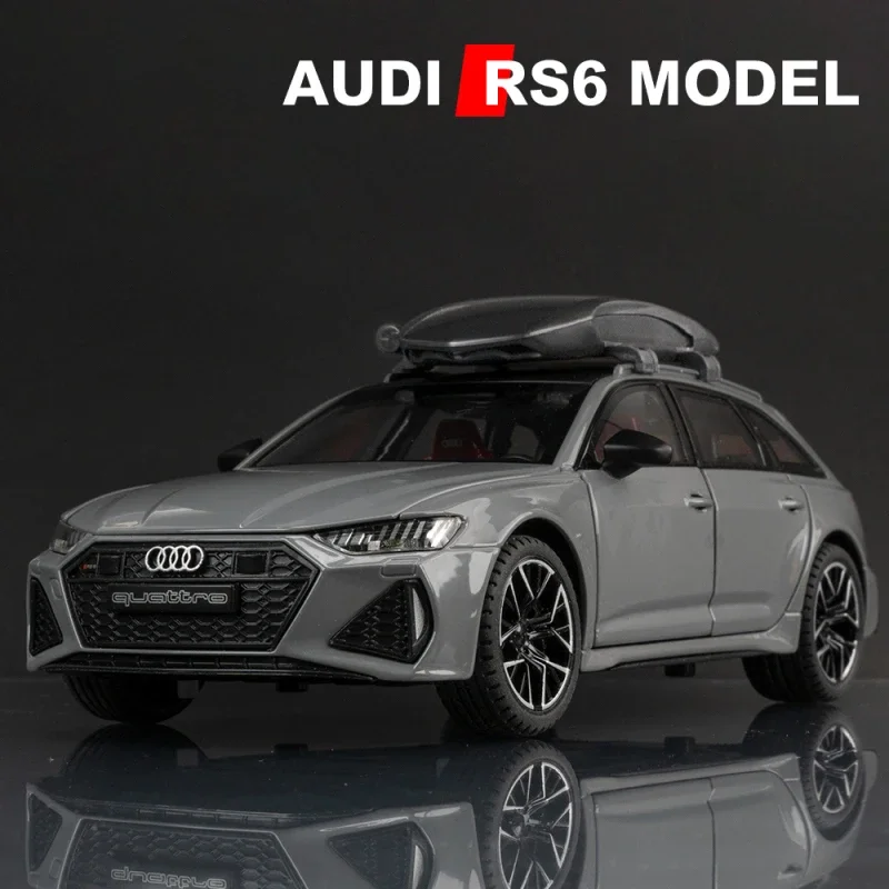 

1:24 Audi RS6 универсал 2022 модель автомобиля из сплава игрушка литая металлическая литая игрушка автомобиль со звуком и фотомагнитом
