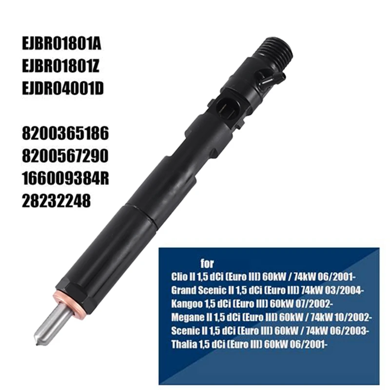 

Common Rail Diesel Fuel Injector EJBR01801Z EJBR01801A For Renault Clio Kangoo Megane Scenic 1.5 Dci Replace Delphi Replacement