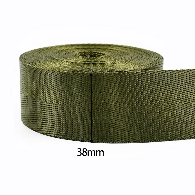 Durable Army Green Nylon Webbing Strap for DIY Projects and Accessories