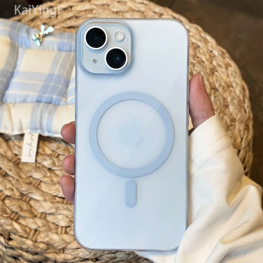 Luxury Shockproof Matte Phone Case with MagSafe Wireless Charging Animation
