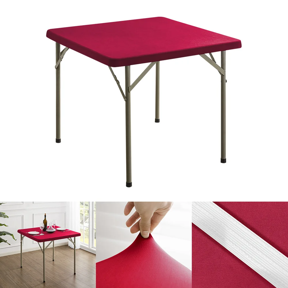 6 Pezzi Bianco Tovaglia Rivestimento Elastico per tavoli 80-85cm