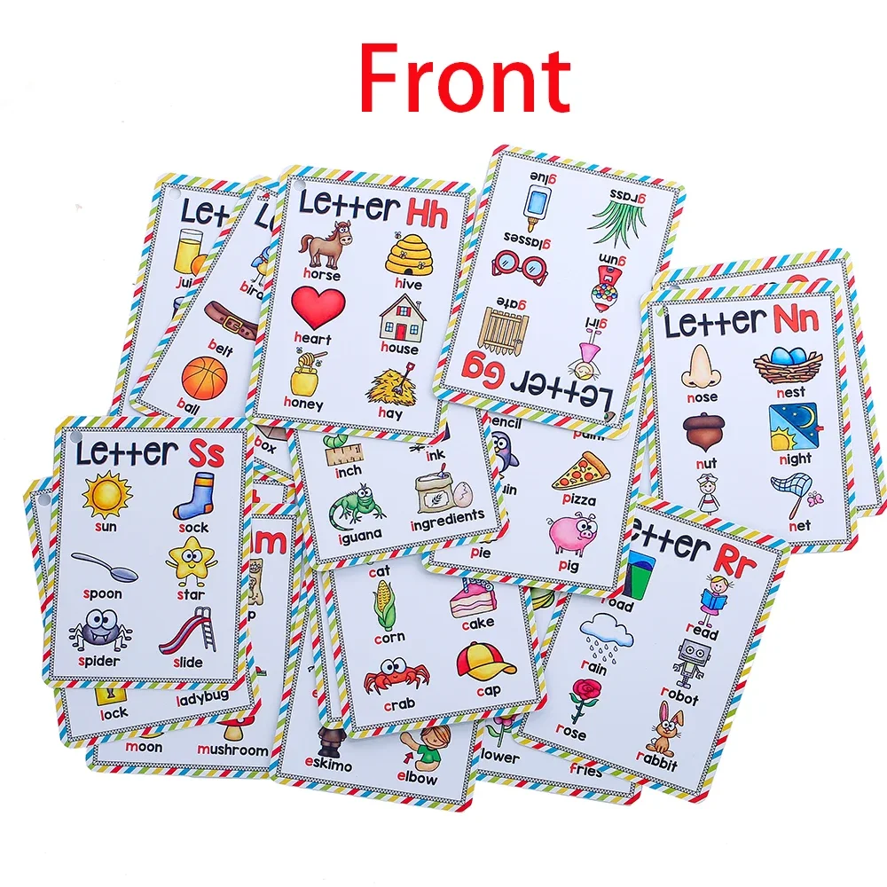 Montessori Alphabet Letters A-Z English Cards Phonics Words Early Development Educational Toys for Kids Teacher Teaching Aids 5