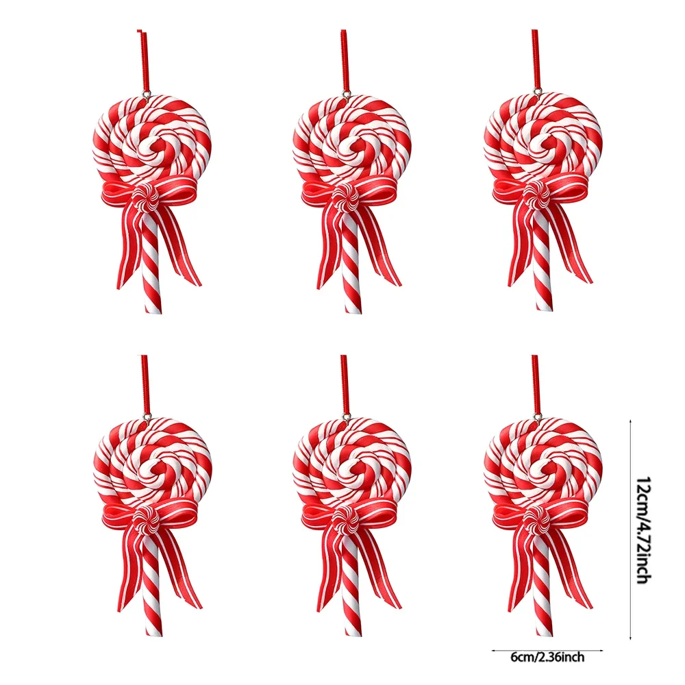 thumbnail image 1 of piezas de bolas de caramelo colgantes de Navidad, piruletas, bastones de caramelo, adornos para árbol de Navidad, decoración navideña para el hogar, regalos de Año Nuevo 2024, 1 of 5