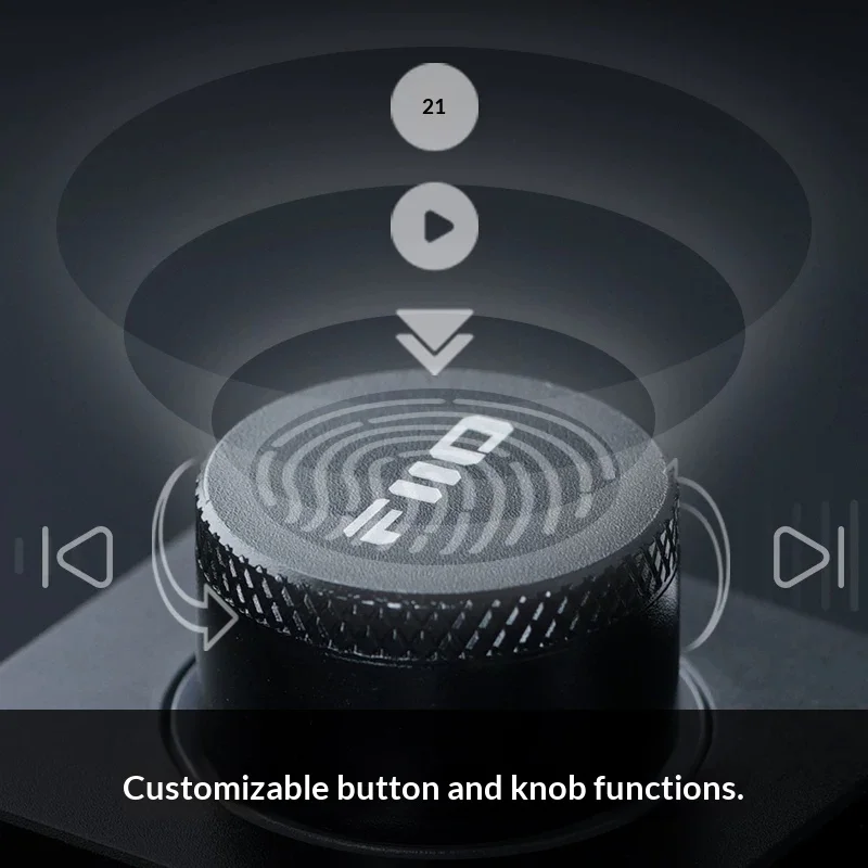 FiiO KB1K 멀티미디어 키패드 사용자 정의 가능한 키 및 손잡이는 RGB 조명 효과를 사용자 정의할 수 있습니다. 미니 키보드 듀얼 USB 포트 선물