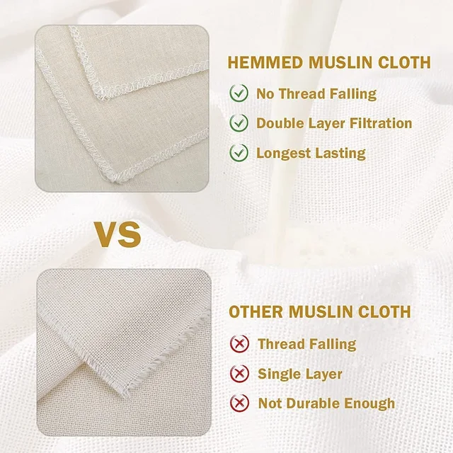 6 Csomagoló Sajtkendő Nem Fehérítve, Tiszta Pamut Muszlin Ruhák Puha Négyzet Alakú Sajtruházat A Főzéshez Sütéshez - Image 4