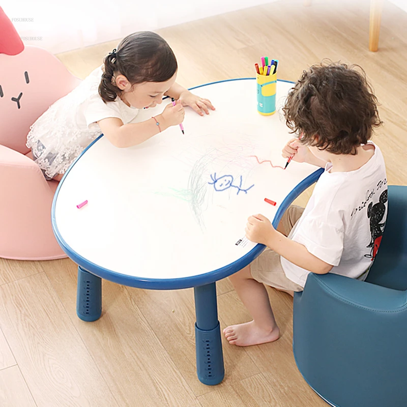 household Children's Tables Game Anti-collision Adjustable Table Simple Room Desks Kindergarten Writing Desk Children Furniture