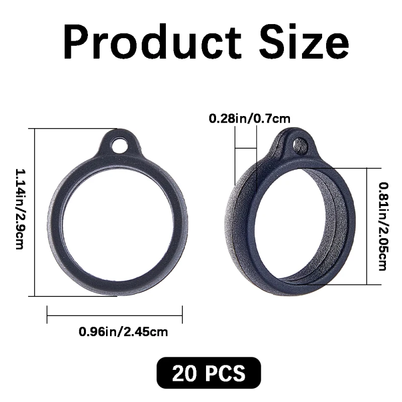 PATIKIL Anti-Lost Silicone Rubber Rings 60 Pcs Joint Holder Ring Multipurpose Adjustable Anti Slip Band Holder Replacement O Ring For Insert Badge Pen Lanyard Keychain Leash Blue