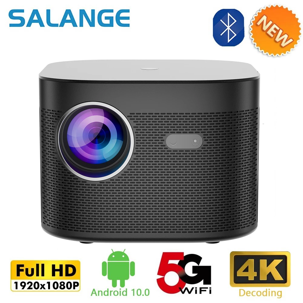 

Salange Full HD Projector 5G WIFI Bluetooth 350Ansi 200" Display Digital Focus 1920*1080P Android 4K Projectors F18 Home Theater