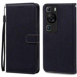 Premium Wallet Leather Flip Case - Soft Silicone Protection with Book Cover Design for Huawei P60 (P60 Pro) (Black)