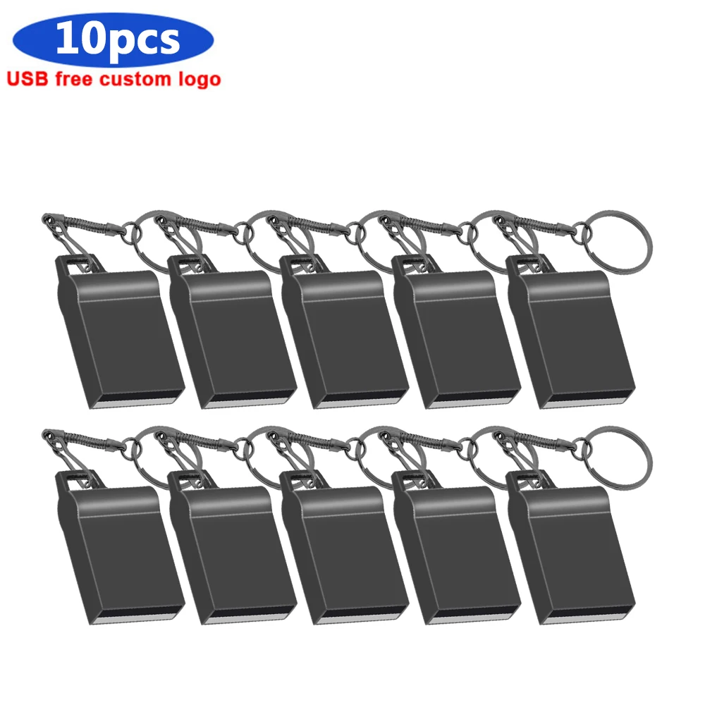 

10pcs Waterproof Super Mini usb flash drive 4GB 8GB 16GB pen Drive 32GB metal usb 2.0 flash usb stick pendrive 64GB for cle usb