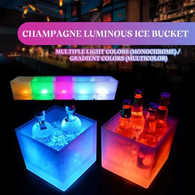 LED Ice Bucket 3.5L Double Layer for Beverage Tubs Wine Beer ice bucket