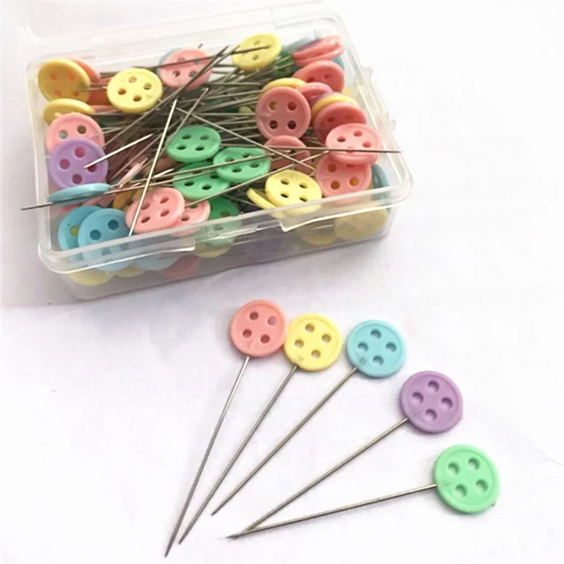 100/50Pcs Patchwork Pins Dressmaking Pins Sewing Embroidery Tools Needle  Fixed Metal Button Pins DIY Sewing Accessories