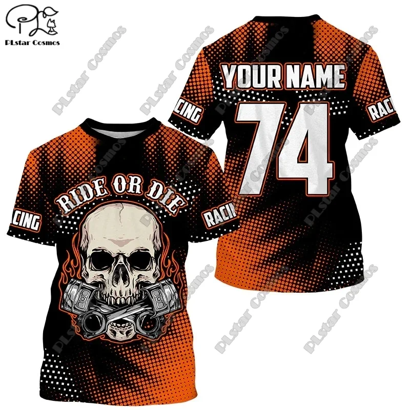 

Personalized Racing Uniform New Arrival Skull 3D Printing Custom Name Number Streetwear Womens Mens Summer Short Sleeve T-Shirts