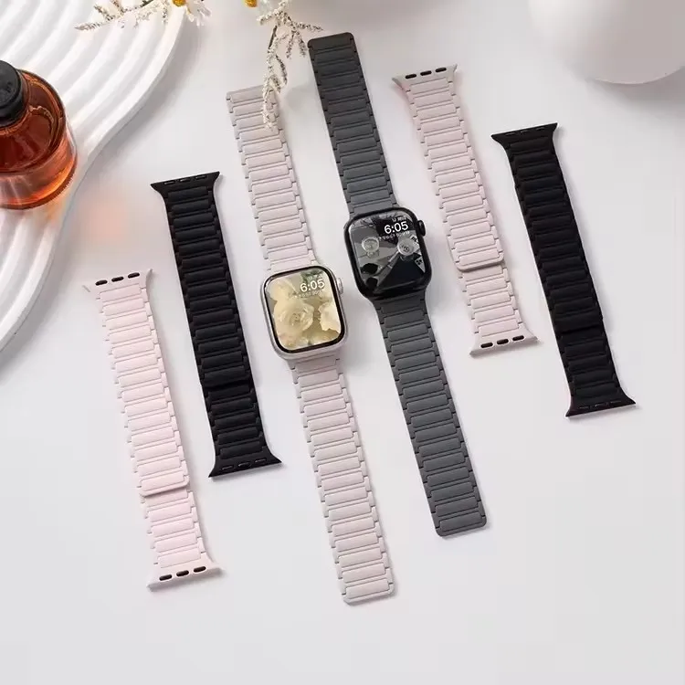 Silicone Strap Apple Watch 46mm 42mm 49mm 45mm 41mm 44mm 40mm Magnetic Band IWatch Ultra 2 Series 11 10 9 8 7 6 SE 5 4 3