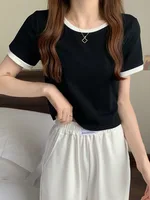 2025 tout nouveau T-Shirt femme col rond T-Shirt court femmes T-Shirt femme T-Shirt hauts t-shirts bas mince jeune Style chemises pour femme 6