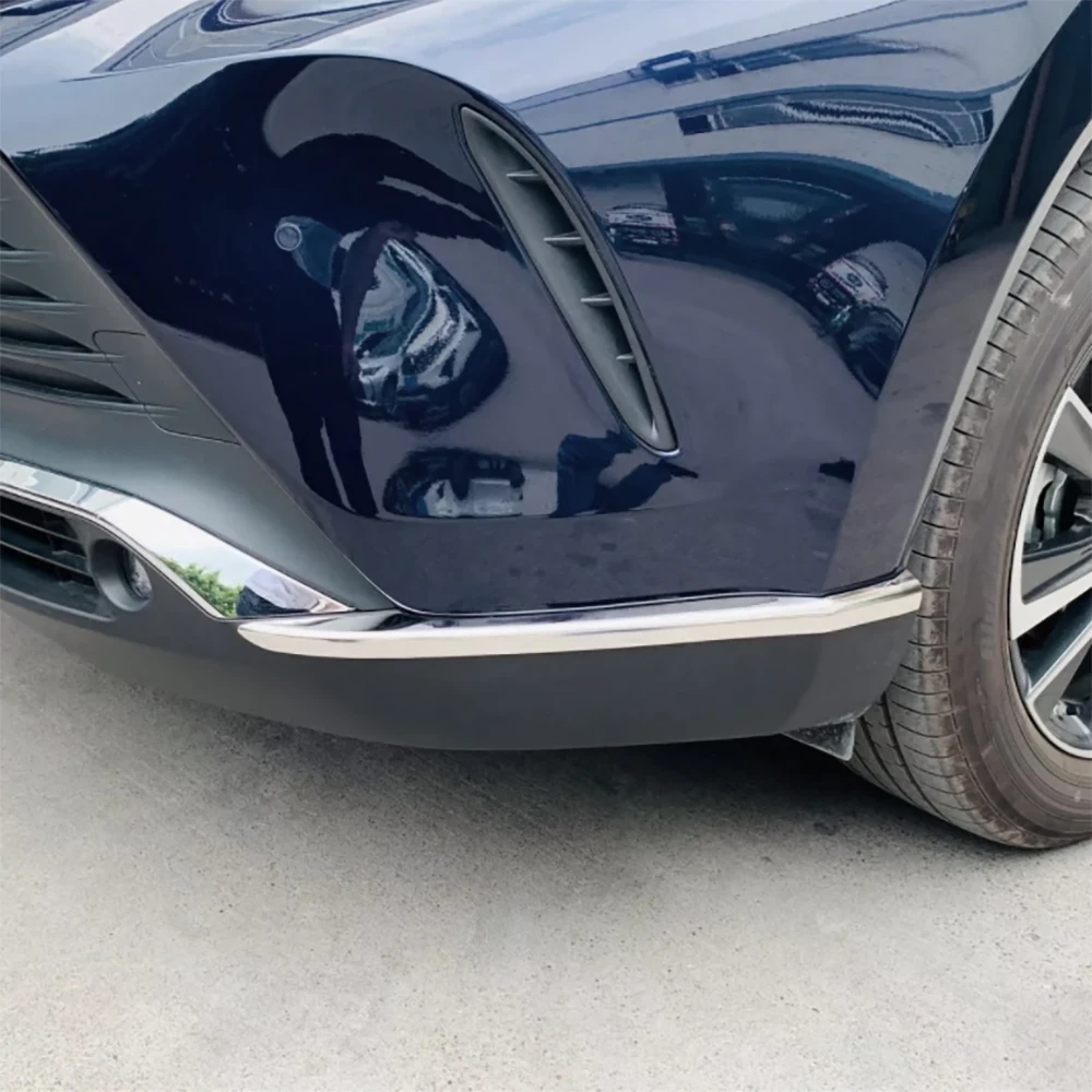 

Chrome Front Bumper Protect Trim Moulding Covers For Toyota Harrier Venza 2021 2022 Accessories Car Styling