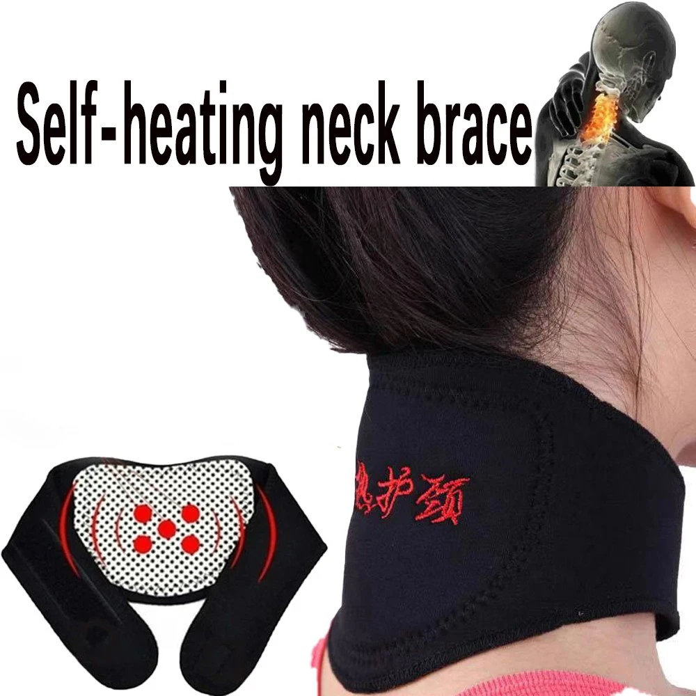 Self-Heating Tourmaline Neck Collar Magnetic Therapy Support Belt Brace for Cervical Spine Pain Relief Neck Massager Health Care