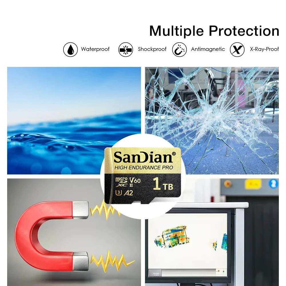 SanDian Uitra 마이크로 SD 카드, 고속 메모리 카드, 모니터 전화 카메라용 TF 미니 SD 플래시 카드, 1TB, 2TB