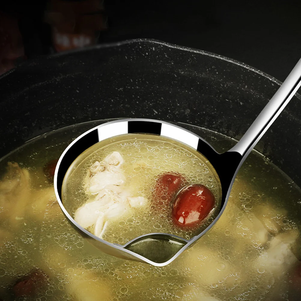 Stainless Steel Oil Filter Spoon Grease Hot Pot Ladle Soup Scoop Practical Colander